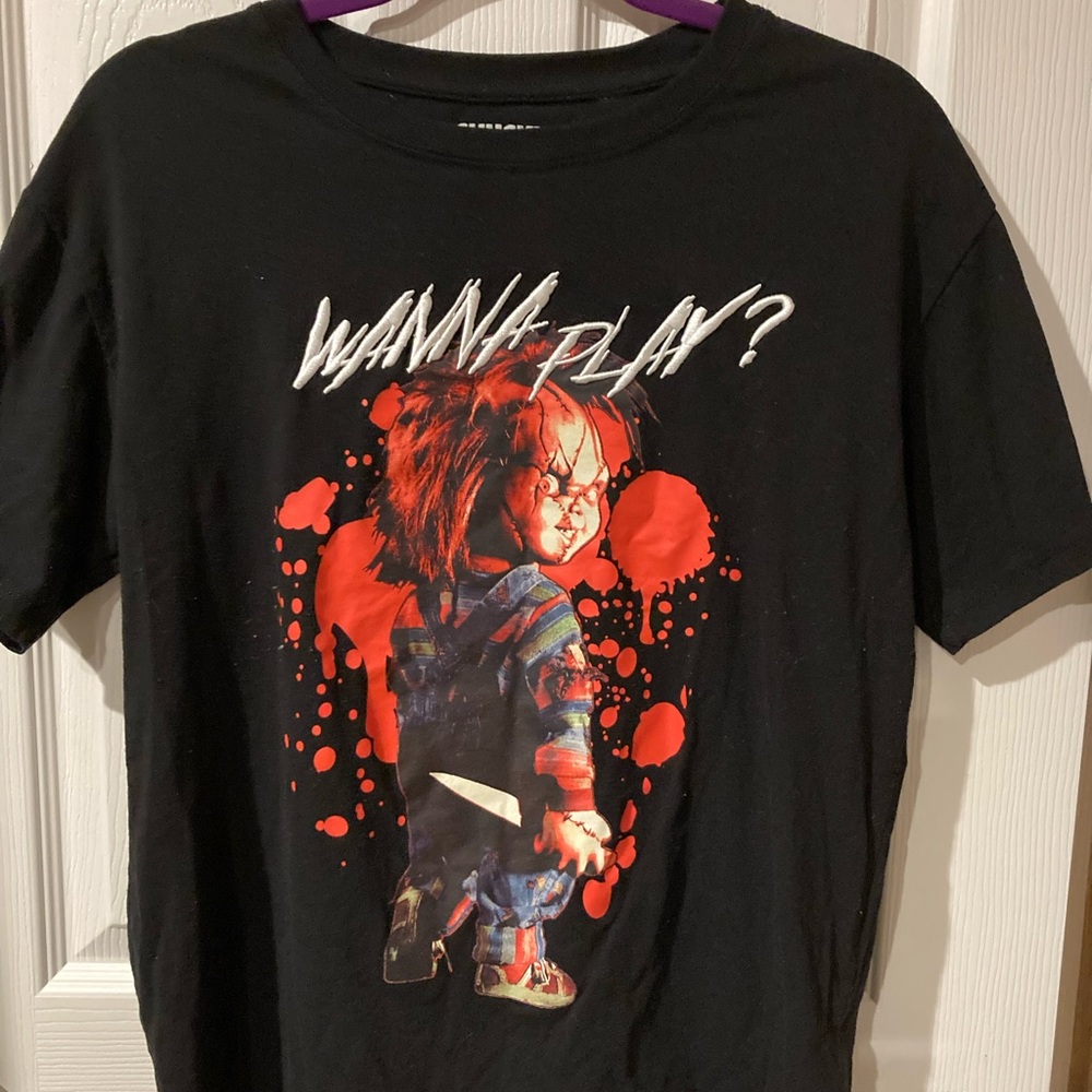 Freeze Black and Red Graphic Kids Chucky Medium T-Shirt embroidered wanna play